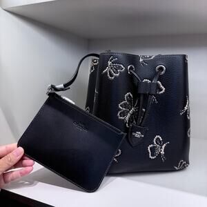 Coach Rowan Bucket Bag With Butterfly Print CCK89 Black